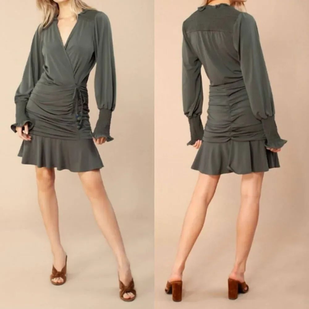 HALE BOB emilia solid jersey dress in olive S